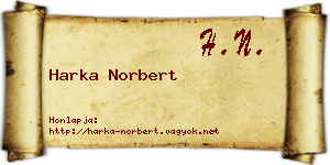 Harka Norbert névjegykártya